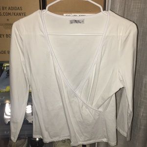 Deep v neck cropped blouse